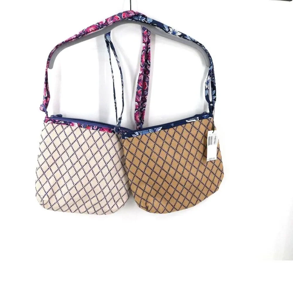 Vera Bradley Beach Crossbody Bag Set of 2 Woven Contrasting Trim NEW - Picture 2 of 7
